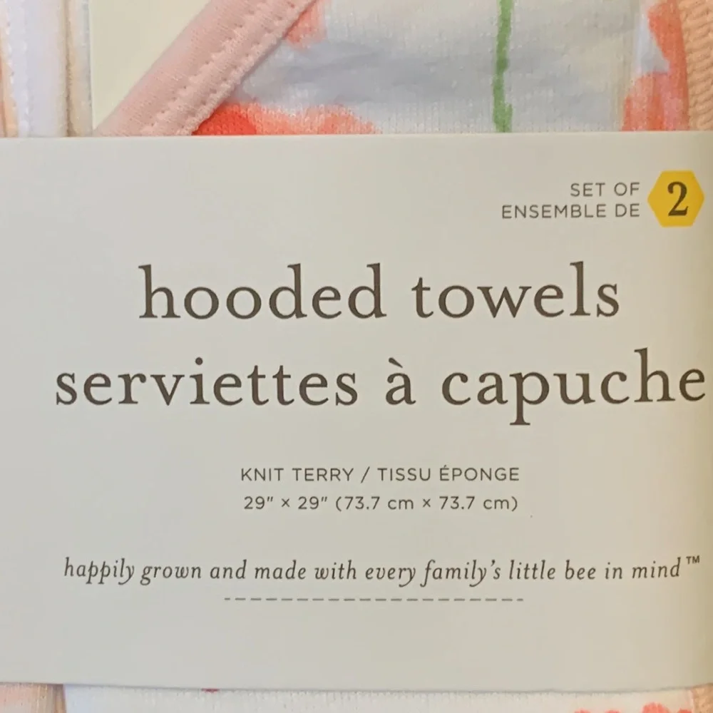 Burt’s Bees Baby Baby Girls Set of 2 Rosey Spring Hooded Towels